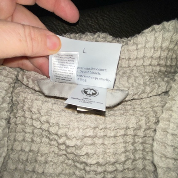 Boll & Branch organic cotton waffle knit Womens robe size L - Picture 8 of 9